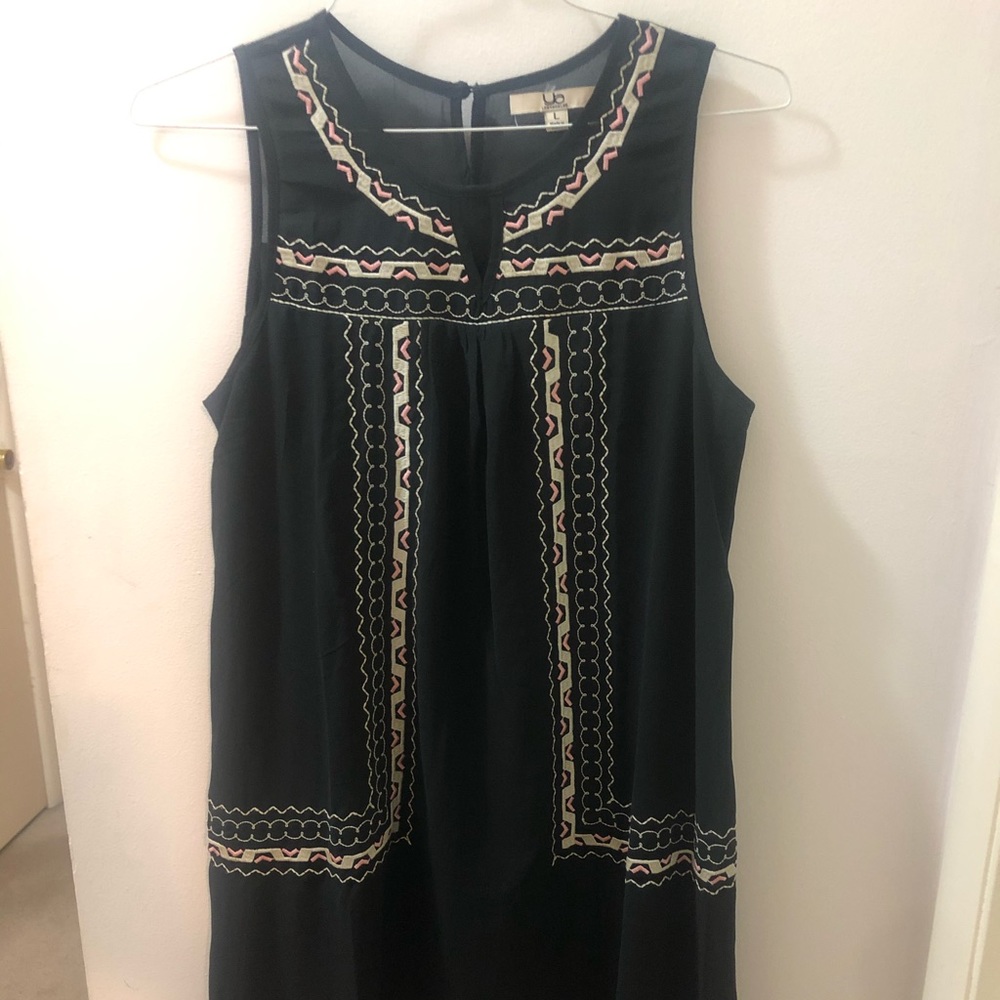 Black sheer sleeveless sun dress
